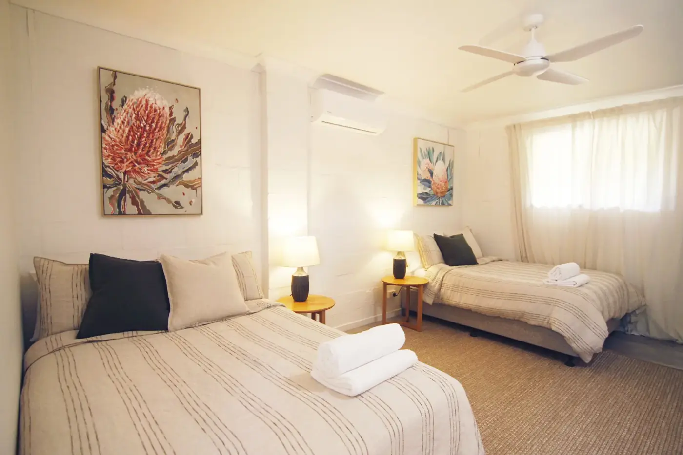 Shared bedroom with two double beds at The Slow Life Retreat